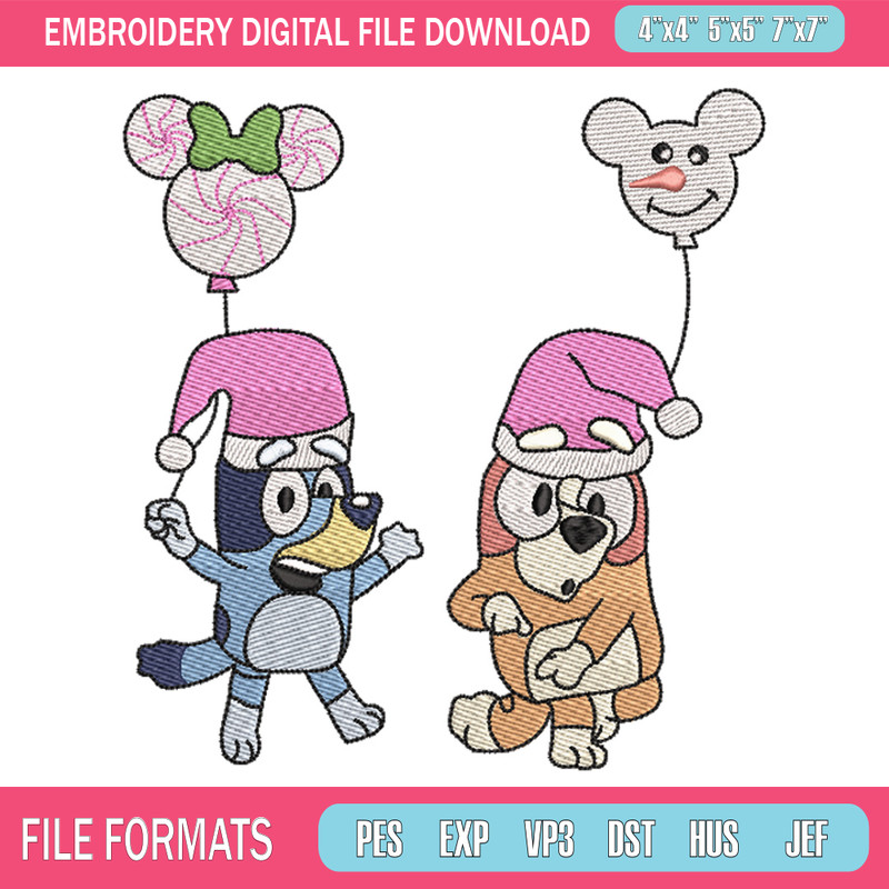 Bluey chrismas embroidery design, Bluey embroidery, Chrismas design, Embroidery file, Embroidery shirt, Digital download.jpg