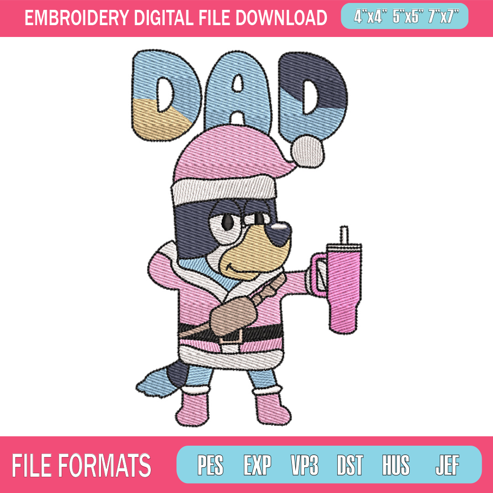 Bluey dad embroidery design, Bluey embroidery, Chrismas design, Embroidery file, Embroidery shirt,Digital download.jpg
