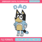 Bluey Dad Embroidery, Bandit Heeler Embroidery, Embroidery File, cartoon design, cartoon shirt, Digital download. 1.jpg