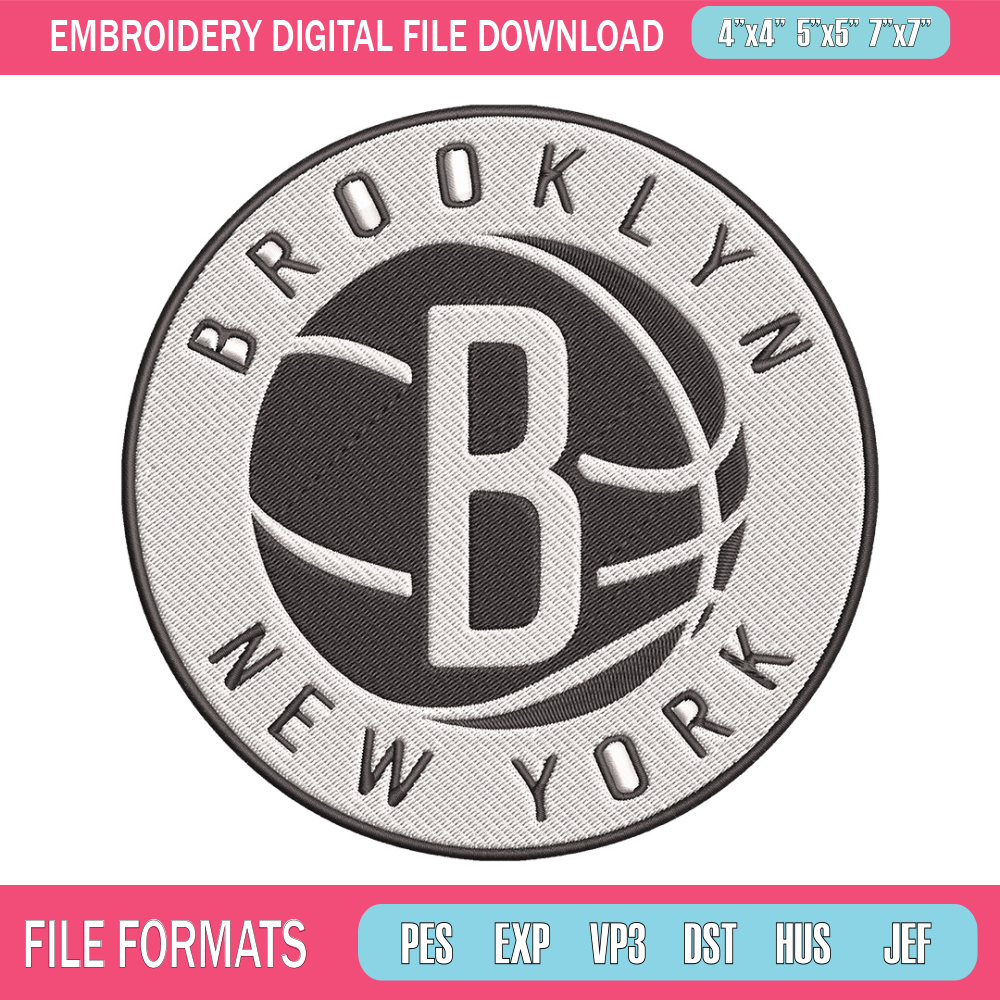 Brooklyn Nets Basketball embroidery design, NBA embroidery,Sport embroidery, Logo sport embroidery, Embroidery design.jpg