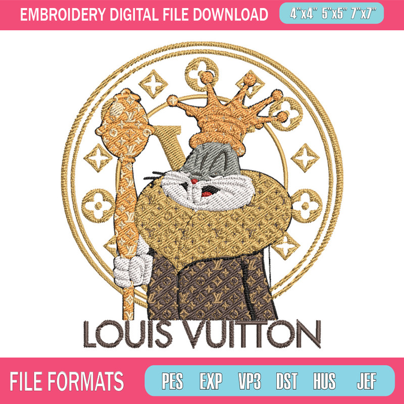Bunny cartoon lv Embroidery Design, Lv Embroidery, Embroidery File, Brand Embroidery, Logo shirt, Digital download.jpg