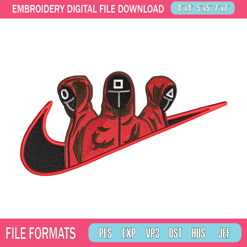 Calamar nike embroidery design, squid game embroidery, nike design, movie design, movie shirt, Digital download 1.jpg