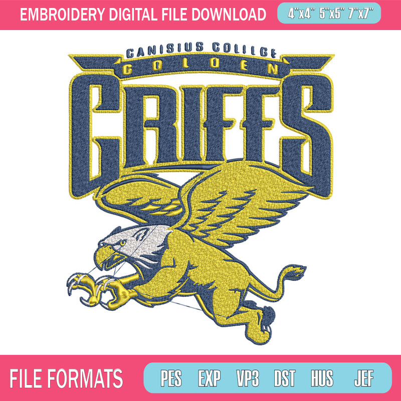 Canisius College logo embroidery design, Hockey embroidery, Sport embroidery, logo sport embroidery, Embroidery design.jpg