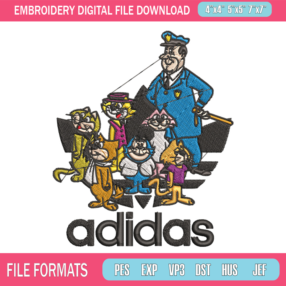 Cartoon cat Embroidery Design, Adidas Embroidery, Embroidery File, Cartoon Embroidery, Logo shirt, Digital download 1.jpg
