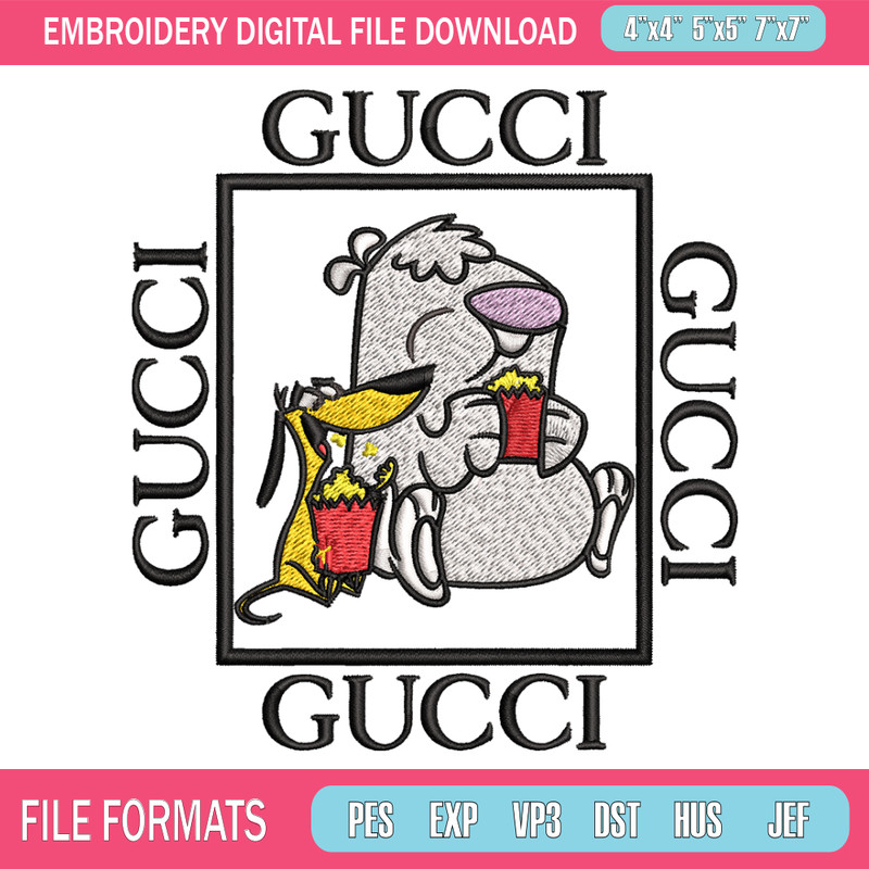 Cartoon Gucci Embroidery design, Cartoon Gucci Embroidery, cartoon design, Embroidery File, Gucci logo, Instant download 1.jpg