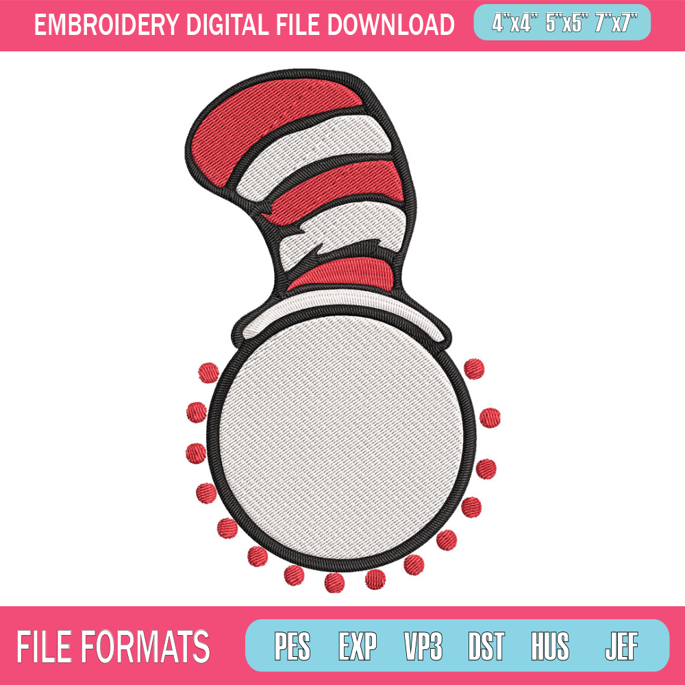 Cat In The Hat Embroidery Design, Cat In The Hat Embroidery, Embroidery File, logo shirt, Digital download..jpg