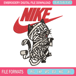cat mummy nike embroidery design, cat mummy nike embroidery, nike design, embroidery file, instant download 1