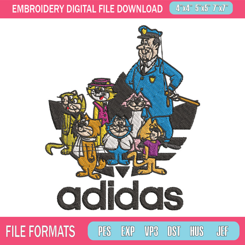 Cats cartoon adidas Embroidery Design, Adidas Embroidery, Embroidery File, Brand Embroidery, Logo shirt, Digital downloa.jpg