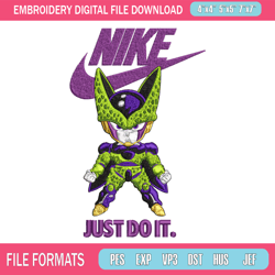 cell dragon ball embroidery design, dragon ball embroidery, nike design, embroidery file, anime logo instant download 1