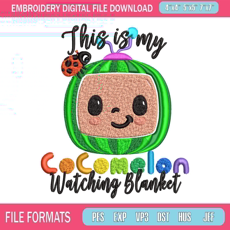 Cocomelon Logo Embroidery design, Cocomelon Embroidery, logo design, Embroidery File, logo shirt, Digital download. 1.jpg