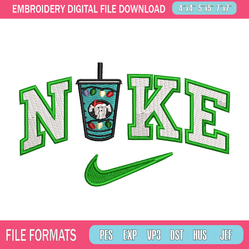 Cup green x nike embroidery design, Cup embroidery, Nike design, Embroidery shirt, Embroidery file, Digital download.jpg