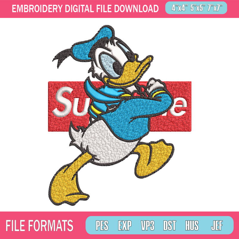Daisy Duck Supreme Embroidery design, Disney Embroidery, cartoon design, Embroidery File, Disney shirt, Instant download.jpg
