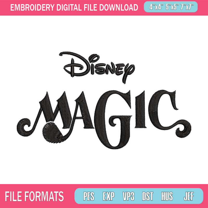 Disney Magic Embroidery Design, Disney logo Embroidery, Embroidery File, Embroidery design, Digital download..jpg
