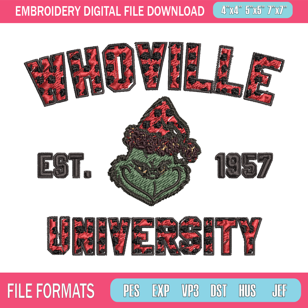 Grinch Whoville University Christmas Embroidery design, Grinch Christmas Embroidery, Grinch design, Digital download..jpg