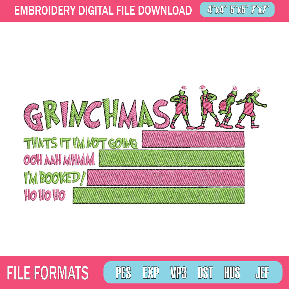 Grinchmas embroidery design, Chrismas design, Embroidery shirt, Embroidery file, Grinch embroidery, Digital download.jpg