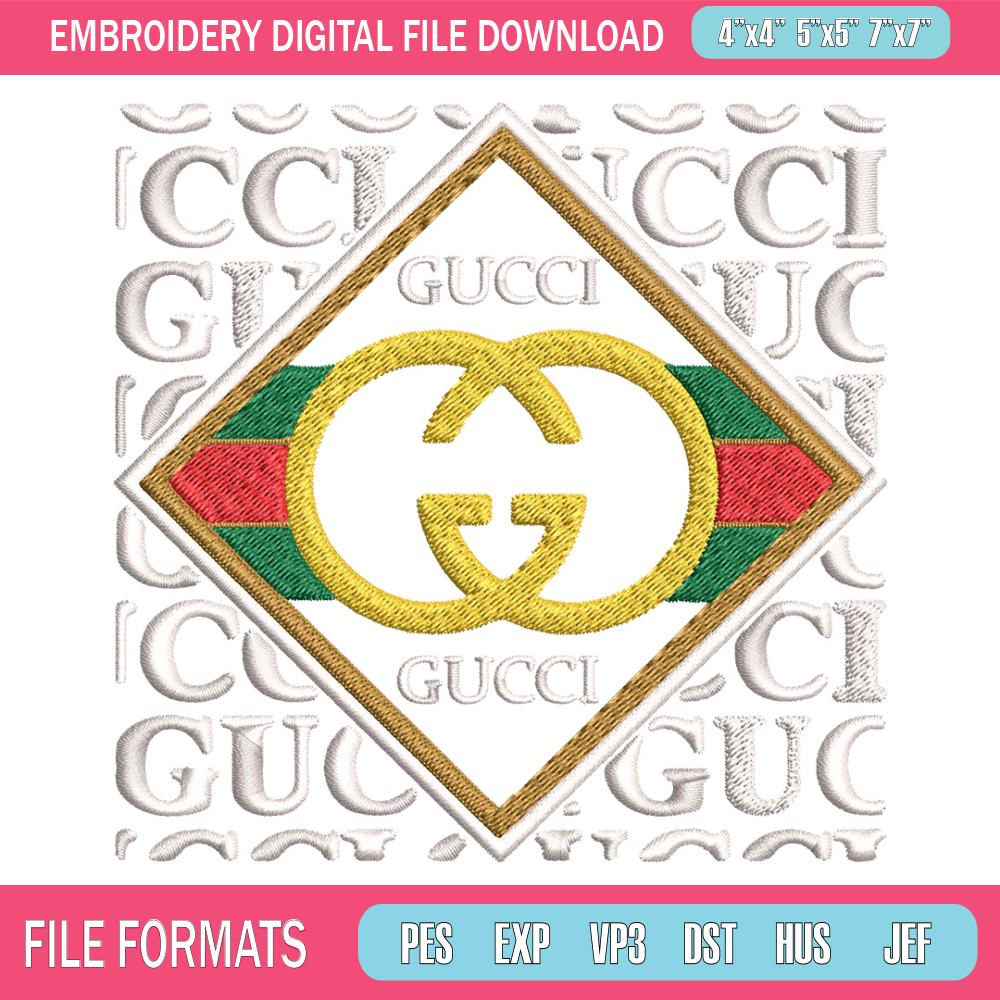 Gucci design Embroidery Design, Gucci Embroidery, Brand Embroidery, Logo shirt, Embroidery File, Digital download.jpg