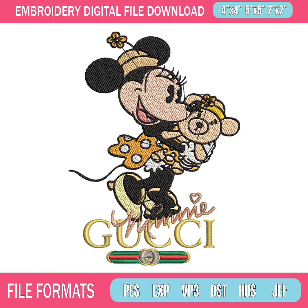 Gucci Minnie mouse Embroidery design, Gucci Embroidery, Disney design, Embroidery File, cartoon shirt, Digital download..jpg