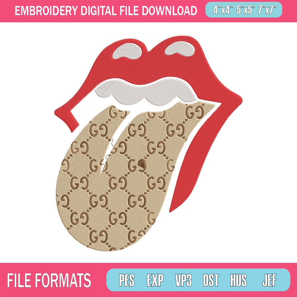 Gucci mouth Embroidery Design, Logo Embroidery, Embroidery File, Gucci Embroidery, Anime shirt, Digital download.jpg