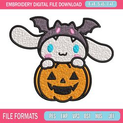 halloween cinnamoroll embroidery design, hello kitty embroidery, cartoon design, embroidery file, digital download 1