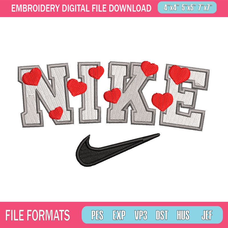 Heart nike embroidery design, Heart embroidery, Nike design, Embroidery shirt, Embroidery file,Digital download 1.jpg