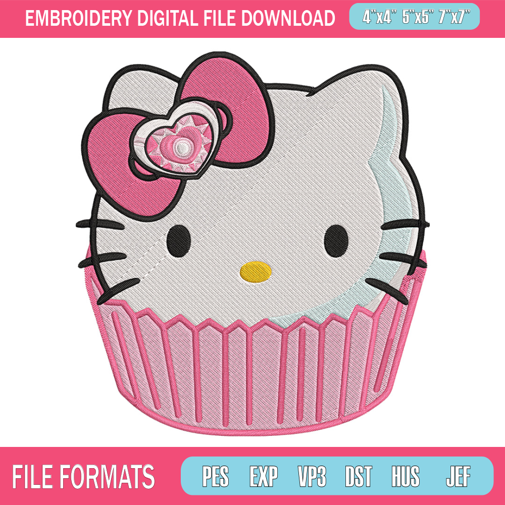 Hello Kitty cake Embroidery Design, Hello kitty Embroidery, Embroidery File, Anime Embroidery, Digital download.jpg
