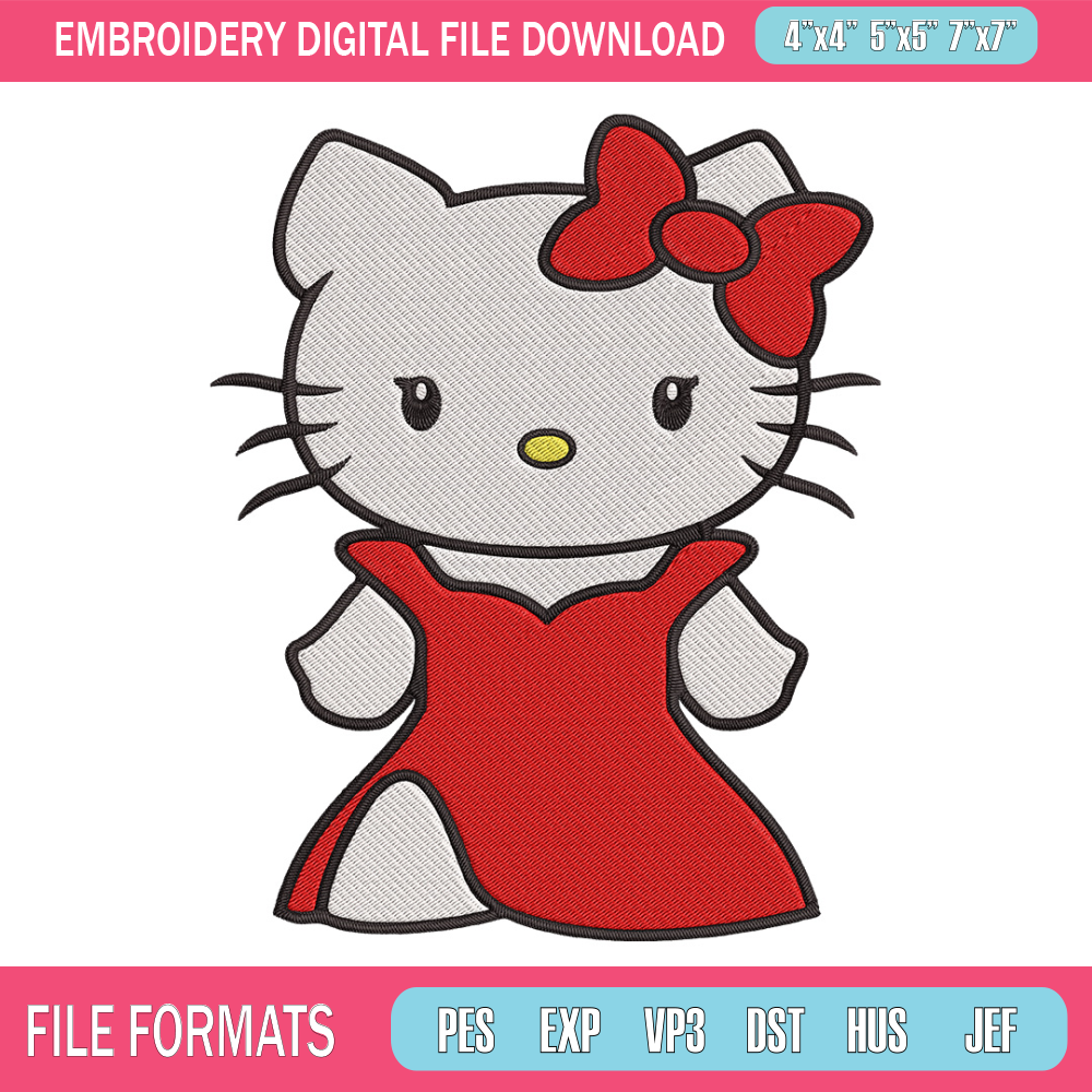 Hello kitty dress Embroidery Design, Hello kitty Embroidery, Embroidery File, Anime Embroidery, Digital download.jpg