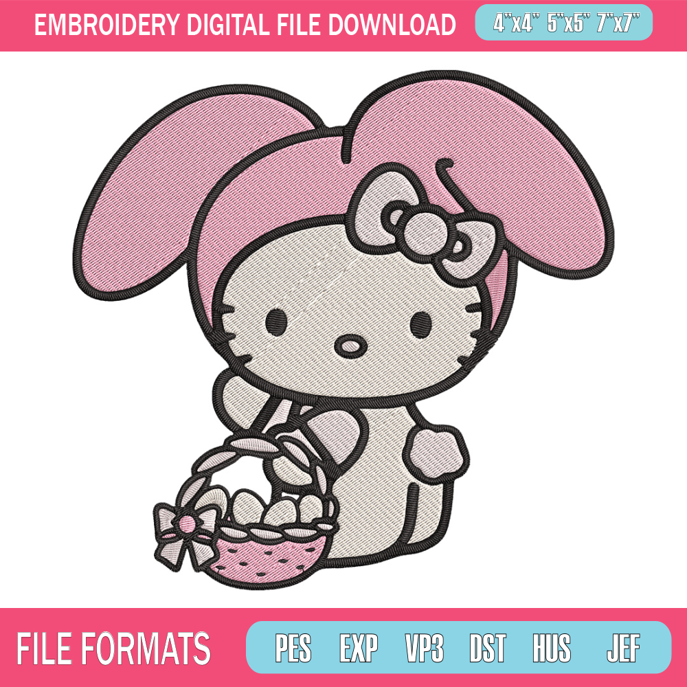 Hello Kitty Easter Embroidery Design, Hello kitty Embroidery, Embroidery File, Anime Embroidery, Digital download.jpg