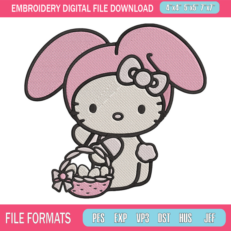 Hello Kitty Easter Embroidery Design, Hello kitty Embroidery, Embroidery File, Anime Embroidery, Digital download.jpg