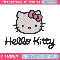 hello kitty logo embroidery design, hello kitty embroidery, embroidery file, anime embroidery-michele shop