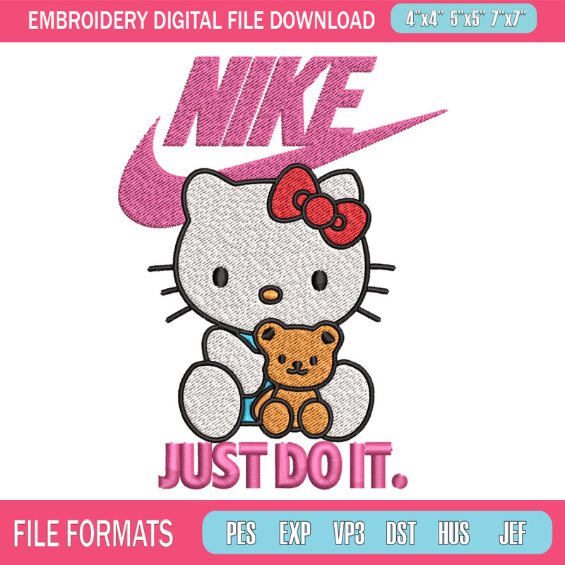 Hello kitty Nike Embroidery design, Hello kitty Embroidery, Nike design, Embroidery file, cartoon logo. Instant download.jpg