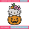 Hello Kitty With Pumpkin Embroidery design, Hellokitty Embroidery, cartoon design, Embroidery File, Digital download 1.jpg