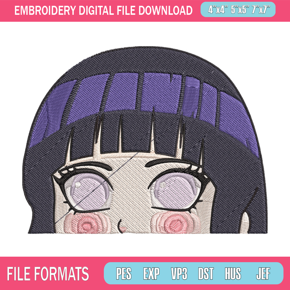 Hinata chibi Embroidery Design, Naruto Embroidery, Embroidery File, Anime Embroidery, Anime shirt, Digital download.jpg