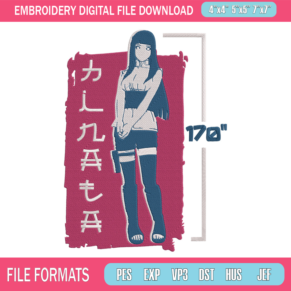 Hinata poster Embroidery Design, Naruto Embroidery, Embroidery File, Anime Embroidery,Anime shirt, Digital download.jpg