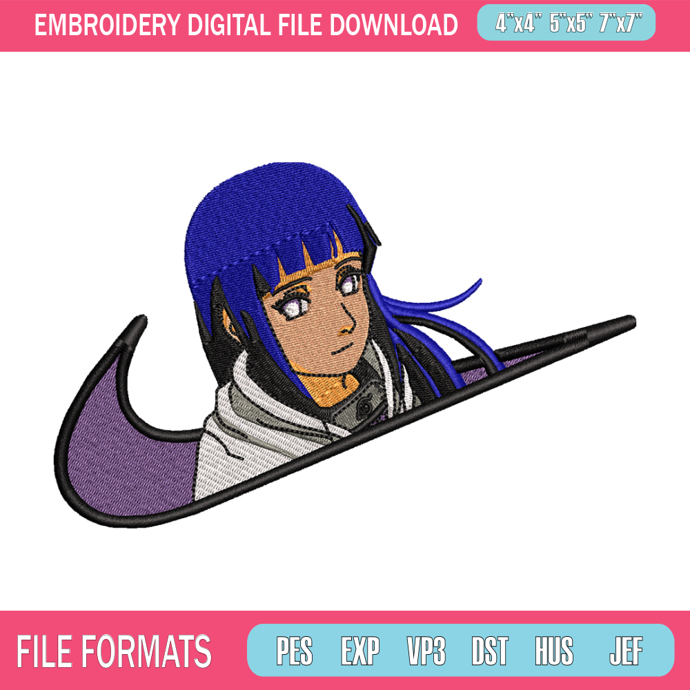 Hyuga Hinata Nike embroidery design, Naruto embroidery, nike design, anime design, anime shirt, Digital download.jpg