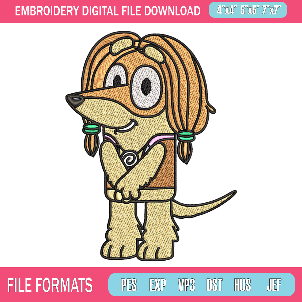 Indy Bluey Embroidery, Bluey cartoon Embroidery, Embroidery File, cartoon design, cartoon shirt, Digital download..jpg