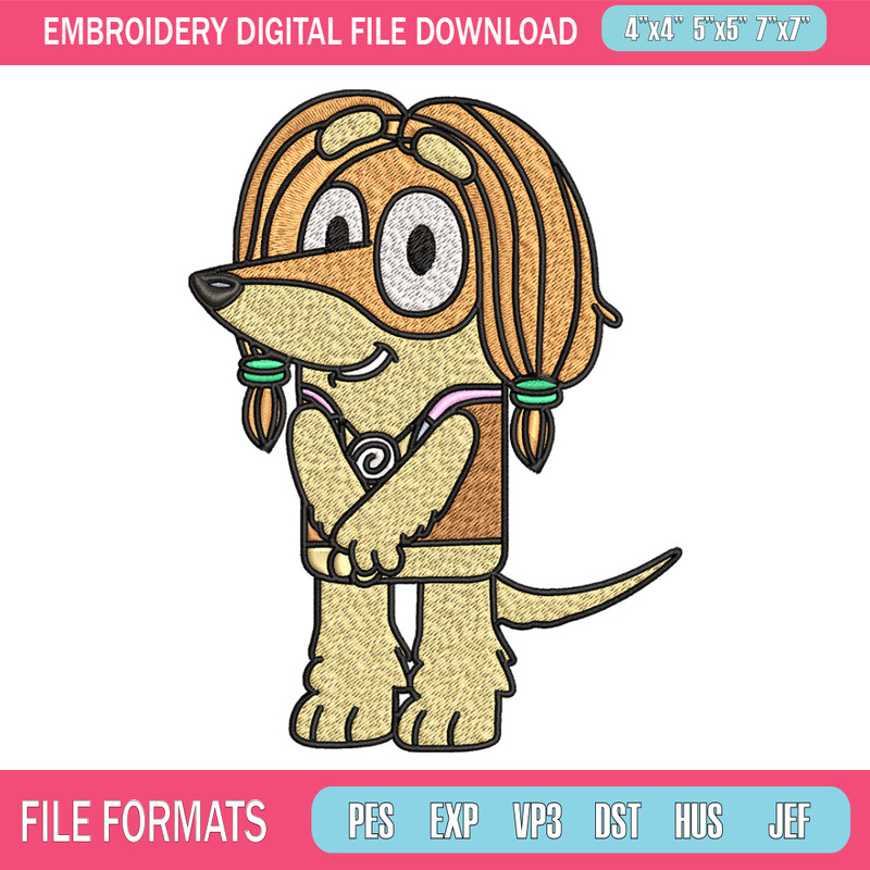Indy Bluey Embroidery, Bluey cartoon Embroidery, Embroidery File, cartoon design, cartoon shirt, Digital download..jpg