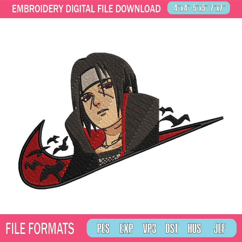 Itachi Uchiha Nike embroidery design, Naruto embroidery, Nike design, anime design, anime shirt, Digital download 1.jpg