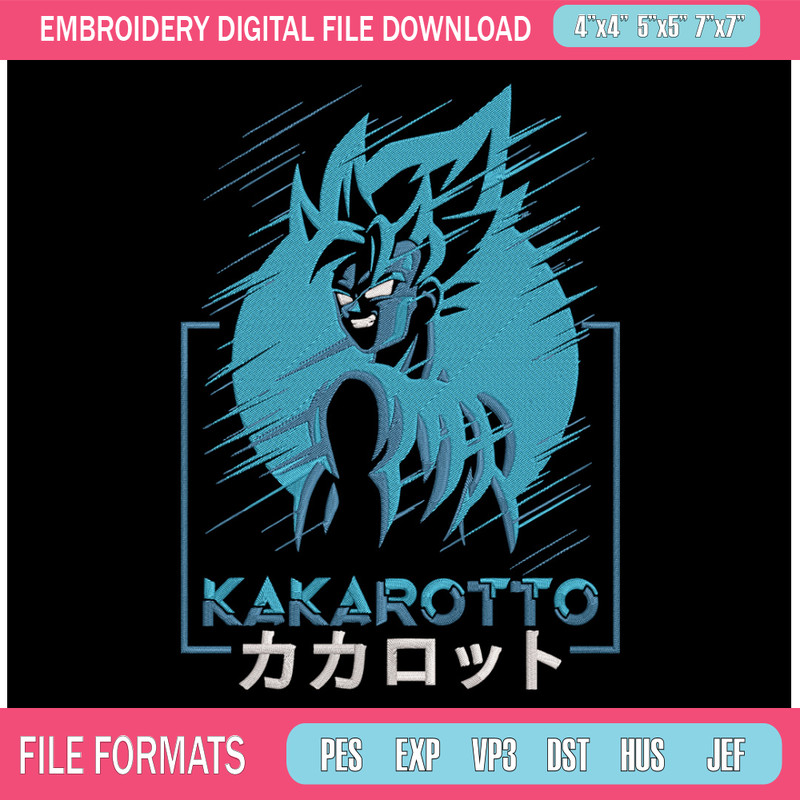 Kakarotto Embroidery Design, Dragonball Embroidery, Embroidery File, Anime Embroidery, Anime shirt, Digital download.jpg