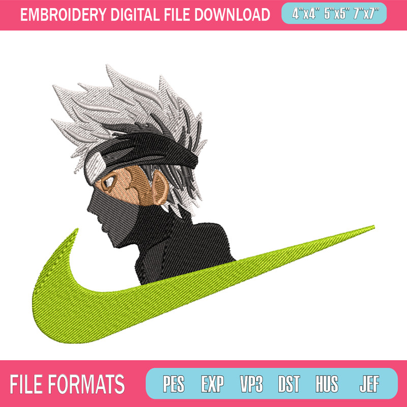 Kakashi Nike embroidery design, Naruto embroidery, nike design, anime design, anime shirt, Digital download.jpg