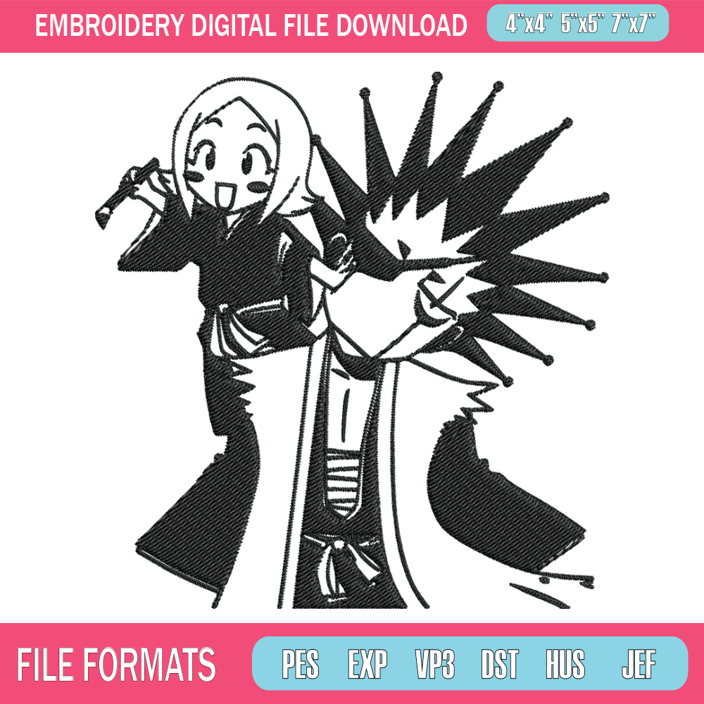 Kenpachi chibi Embroidery Design, Bleach Embroidery, Embroidery File, Anime Embroidery, Anime shirt, Digital download.jpg
