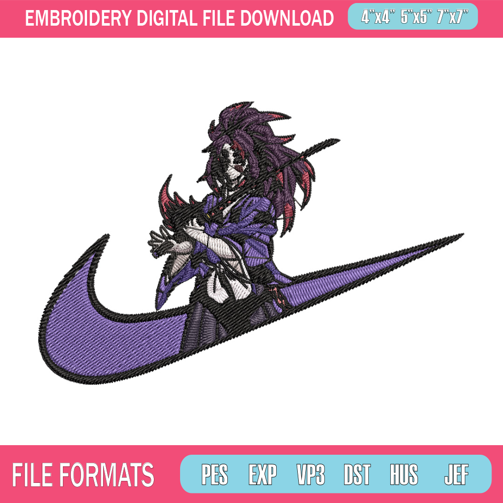 Kokushibo Embroidery Design, Demon slayer Embroidery, Embroidery File, Nike Embroidery, Anime shirt, Digital download.jpg