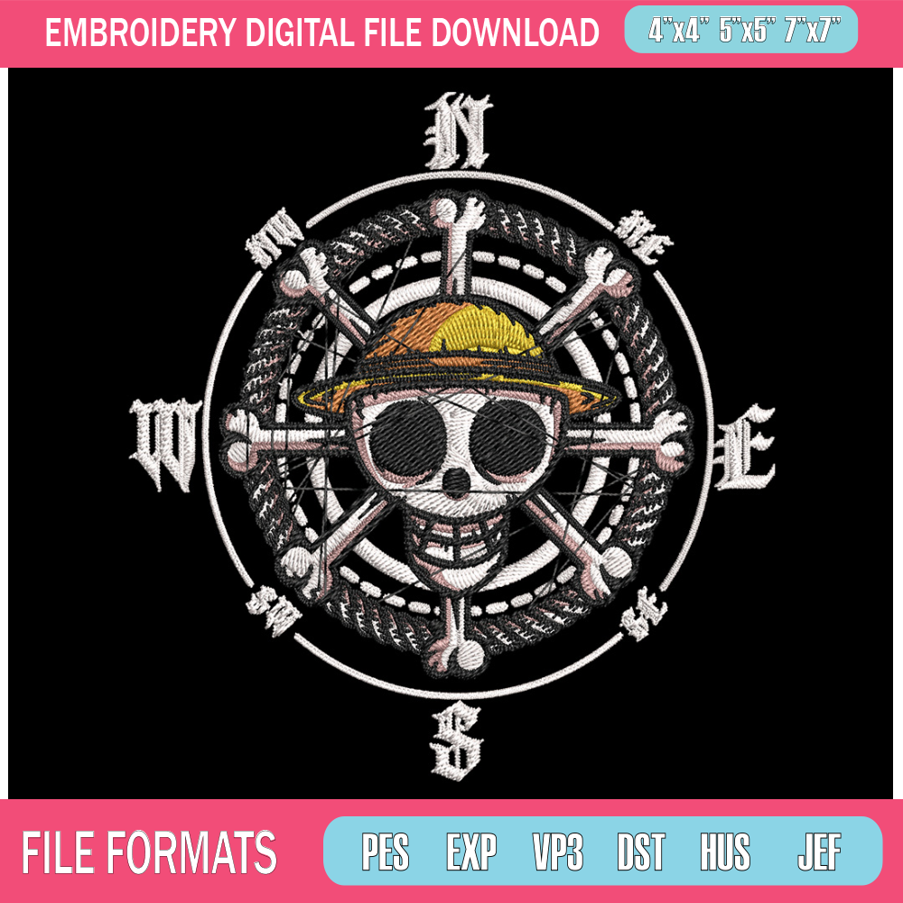 Logo One piece Embroidery Design, One piece Embroidery, Embroidery File, Anime Embroidery, Anime shirt,Digital download..jpg