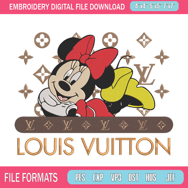 LV x minnie Embroidery Design, Mickey Embroidery, Embroidery File, LV Embroidery, Anime shirt, Digital download.jpg