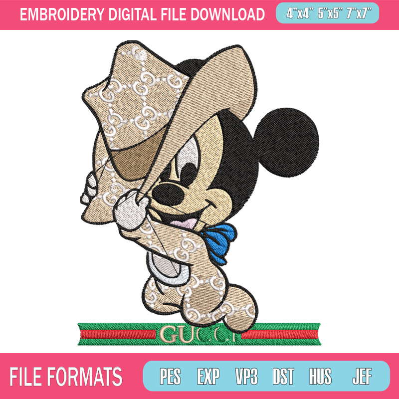 Mickey baby Embroidery Design, Gucci Embroidery, Embroidery File, Logo shirt, Sport Embroidery, Digital download.jpg