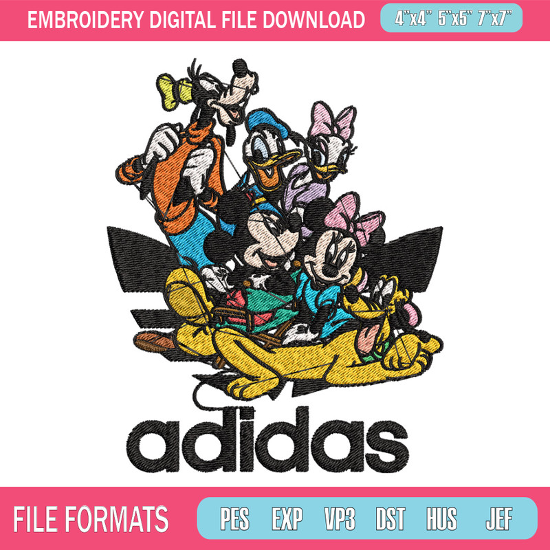 Mickey friends Embroidery Design, Adidas Embroidery, Brand Embroidery, Embroidery File,Logo shirt,Digital download.jpg