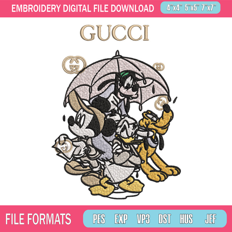 Mickey friends Embroidery Design, Gucci Embroidery, Brand Embroidery, Logo shirt, Embroidery File, Digital download.jpg