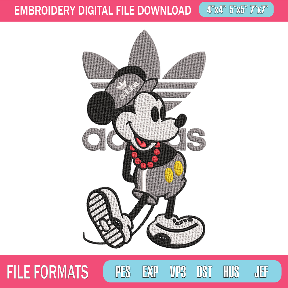 Mickey grey adidas Embroidery Design, Adidas Embroidery, Brand Embroidery, Embroidery File, Logo shirt, Digital download.jpg