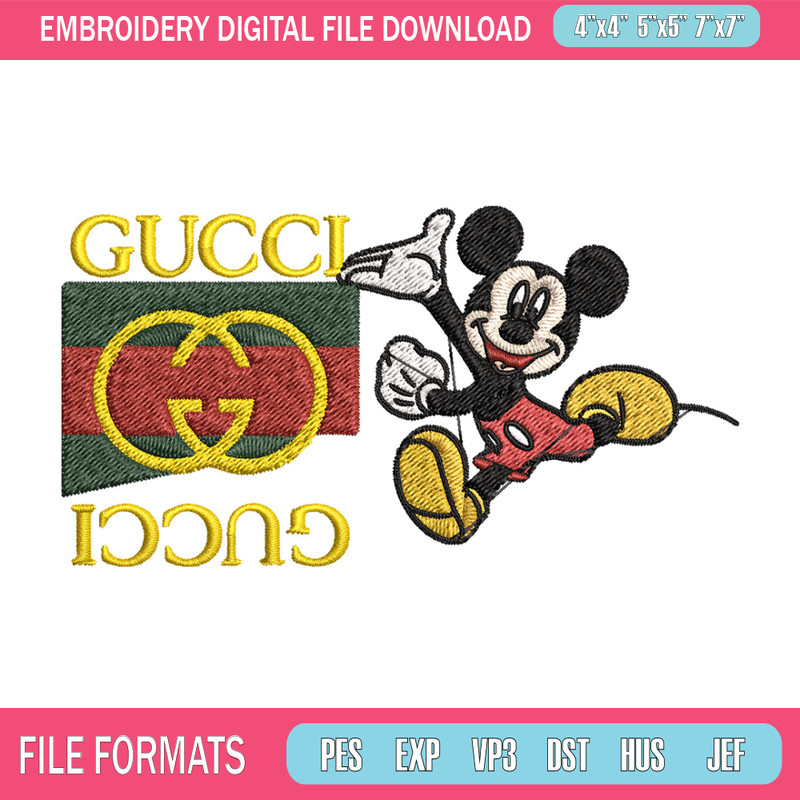 Mickey gucci Embroidery Design, Mickey Embroidery, Embroidery File, Logo shirt, Sport Embroidery, Digital download.jpg