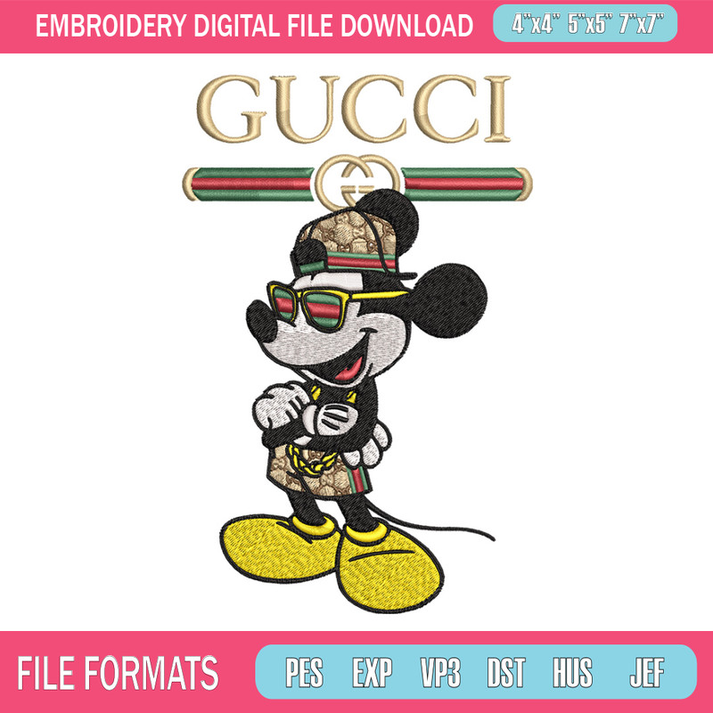 Mickey gucci Embroidery Design,Gucci Embroidery, Embroidery File, Logo shirt, Sport Embroidery, Digital download.jpg