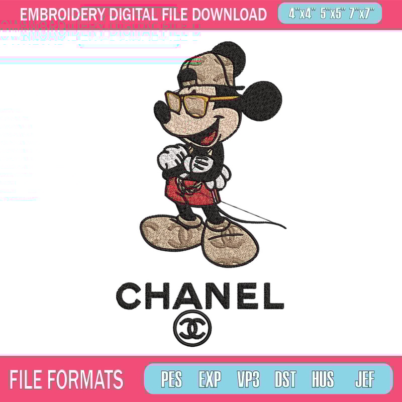 Mickey man chanel Embroidery Design, Chanel Embroidery, Brand Embroidery, Embroidery File, Logo shirt,Digital download.jpg